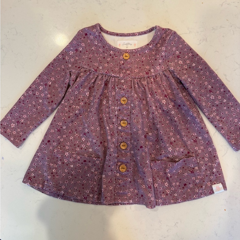 SweetHoney Lavender Floral Button-Up Top